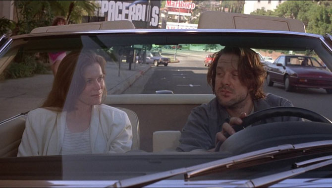 Alice Krige and Mickey Rourke caught together in a car.